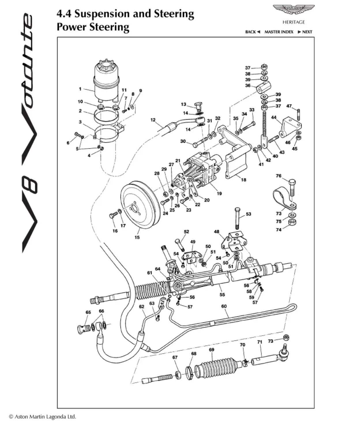 Рулевая рейка ASTON Martin V8 Vantage (1993-2000)